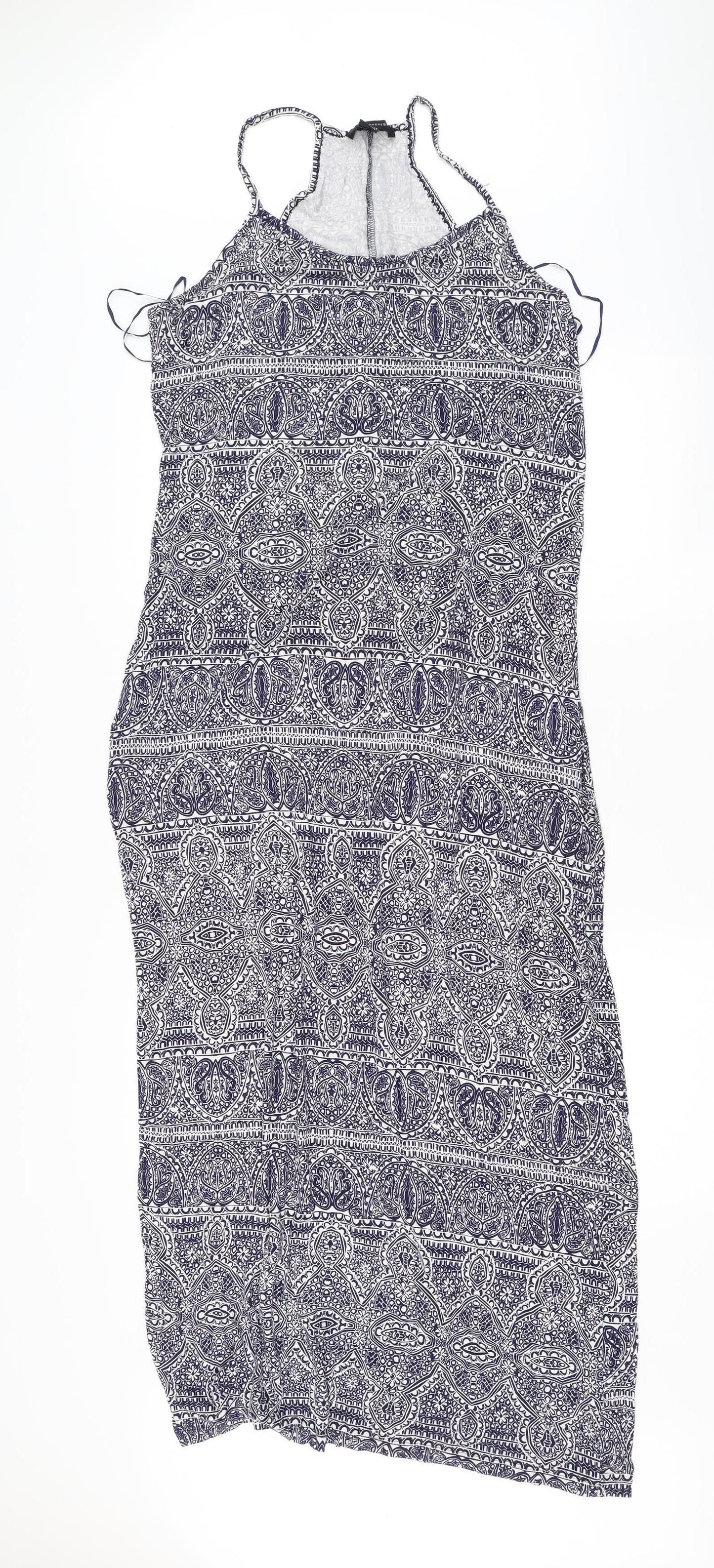 Atmosphere Womens Blue Argyle/Diamond  Maxi  Size 14