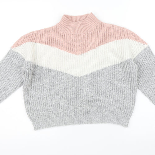 Primark Girls Multicoloured Striped  Pullover Jumper Size 9-10 Years
