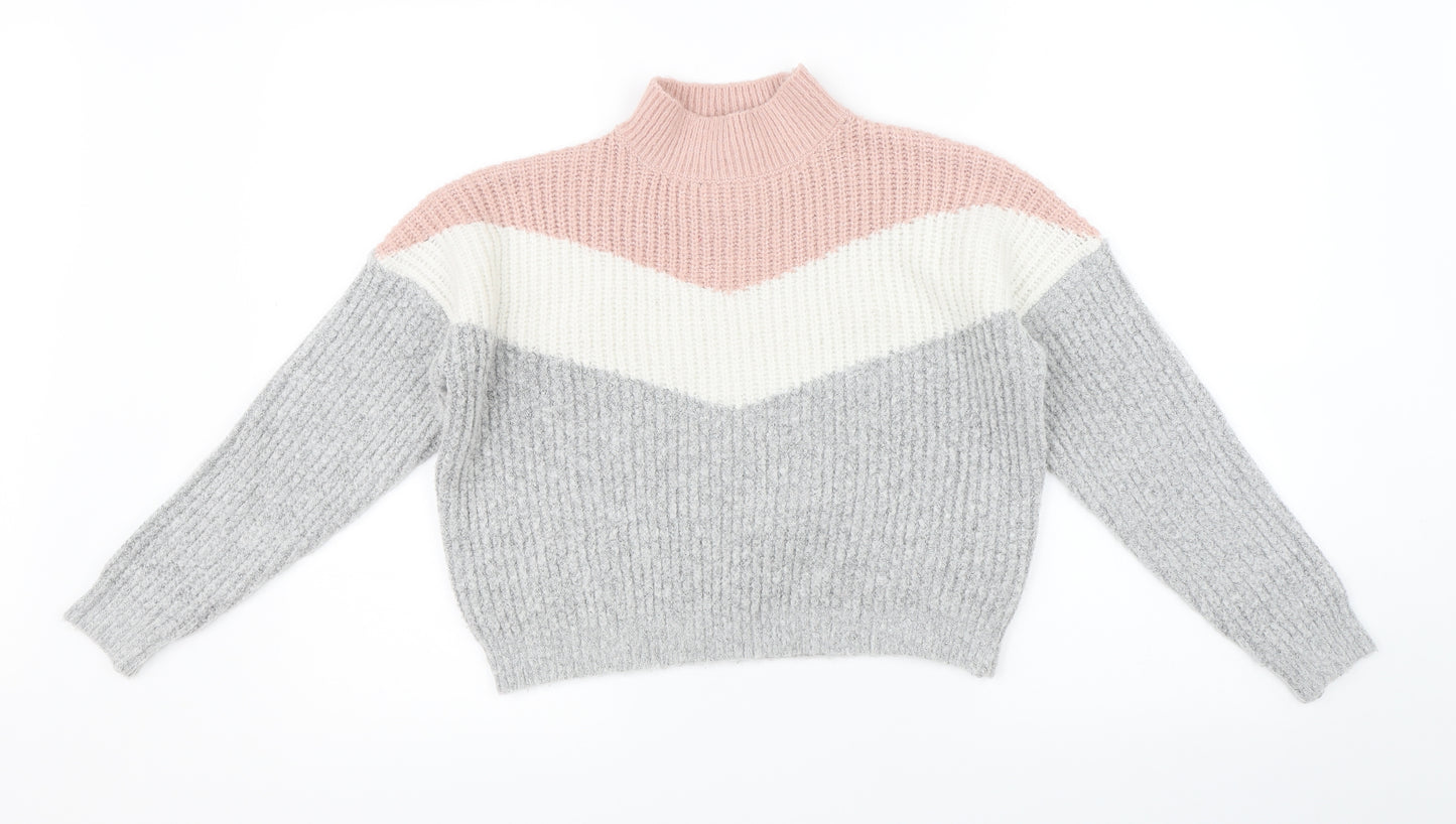Primark Girls Multicoloured Striped  Pullover Jumper Size 9-10 Years
