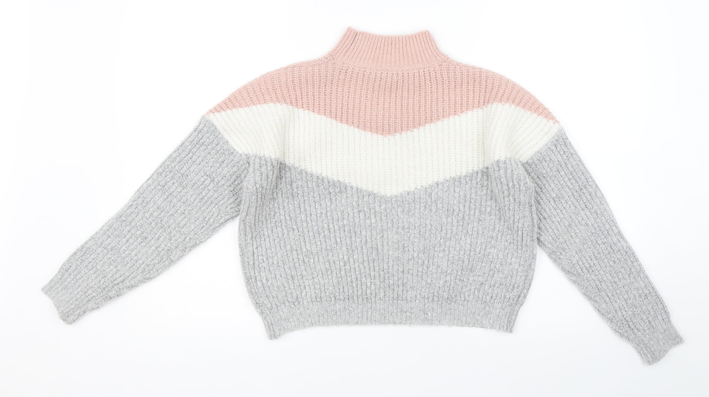 Primark Girls Multicoloured Striped  Pullover Jumper Size 9-10 Years