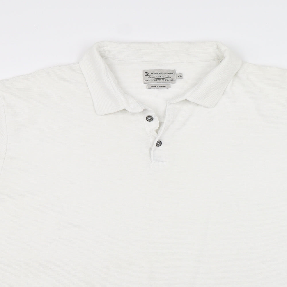 TU Mens White    Polo Size 2XL