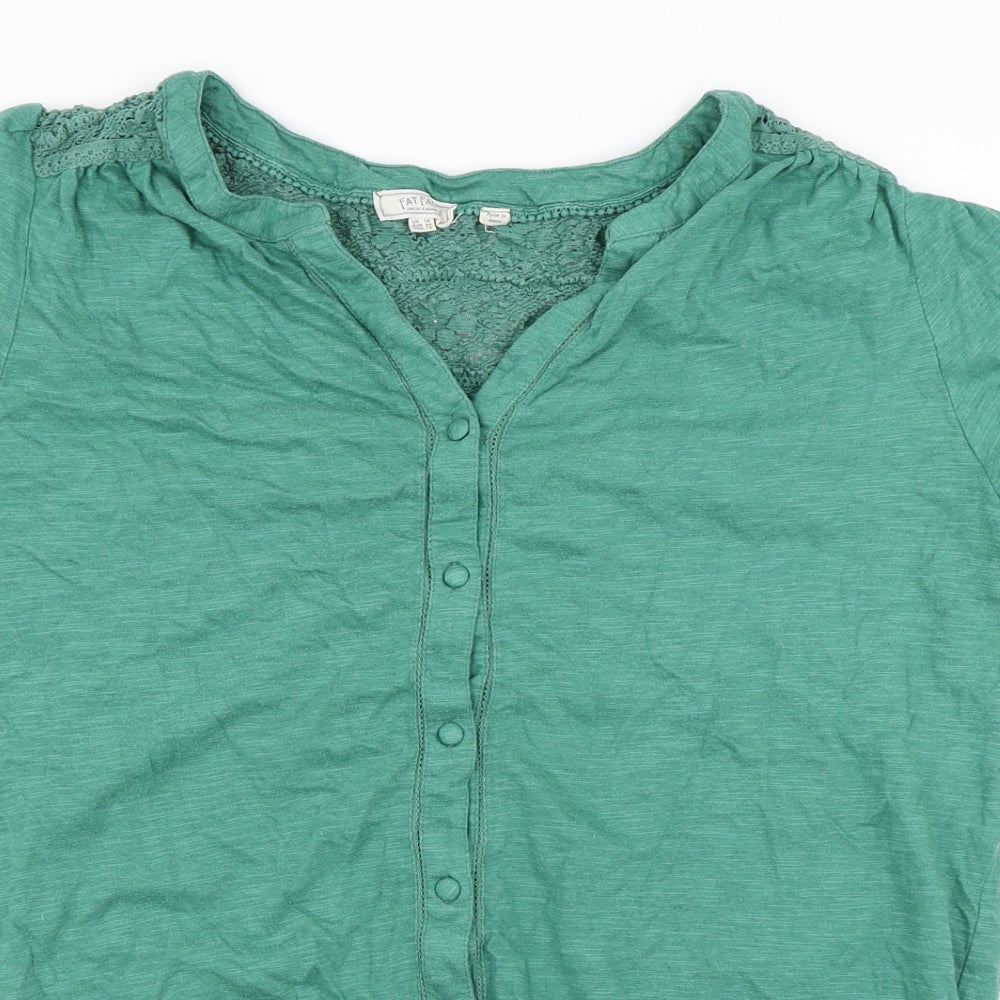 Fat Face Womens Green   Basic T-Shirt Size 16
