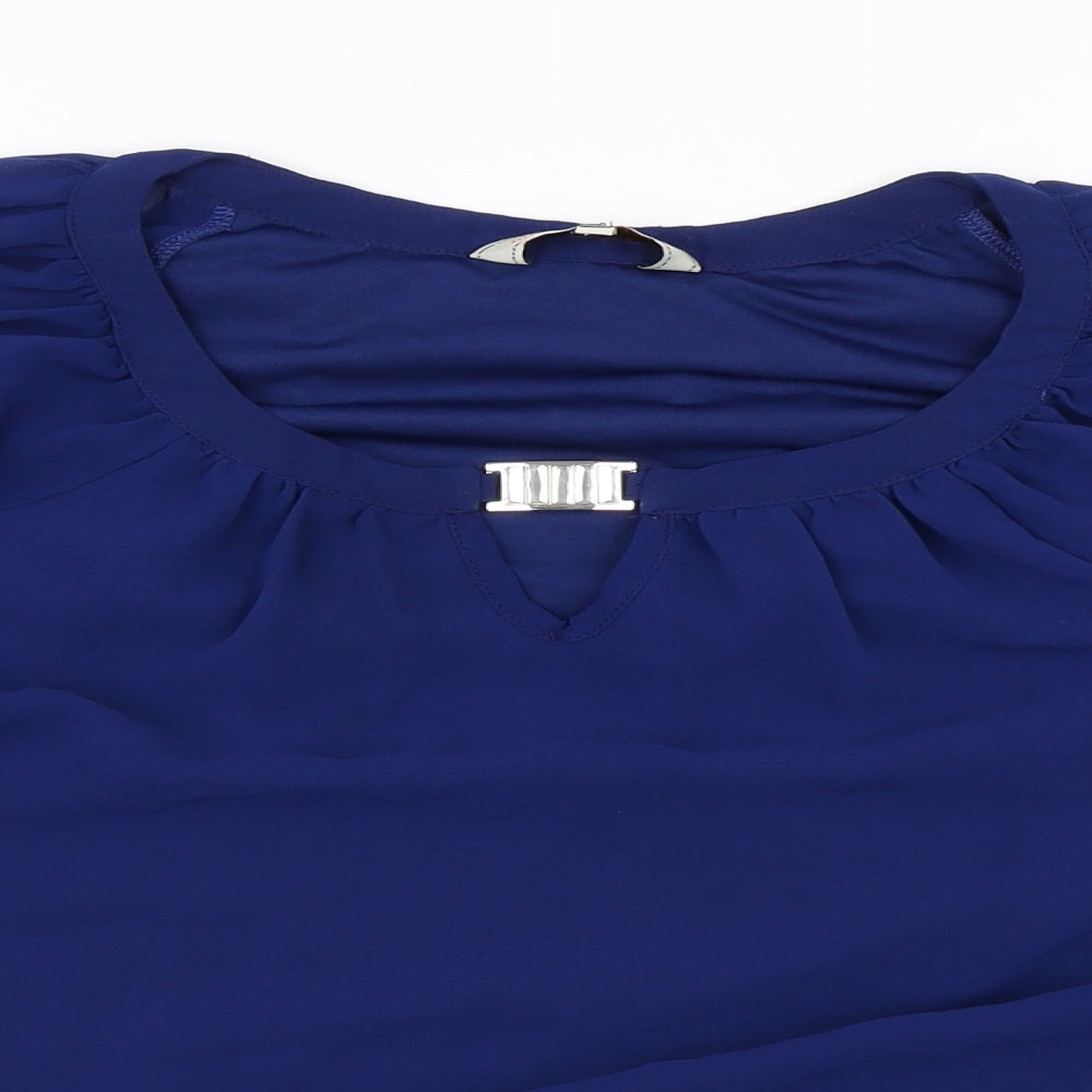 Dorothy Perkins Womens Blue   Basic Blouse Size 14