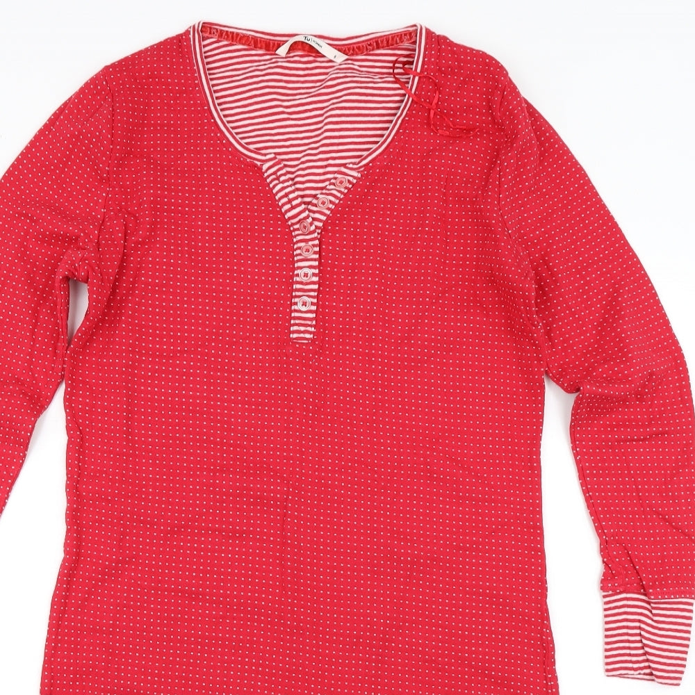 TU Womens Red Polka Dot  Top Nightshirt Size 8