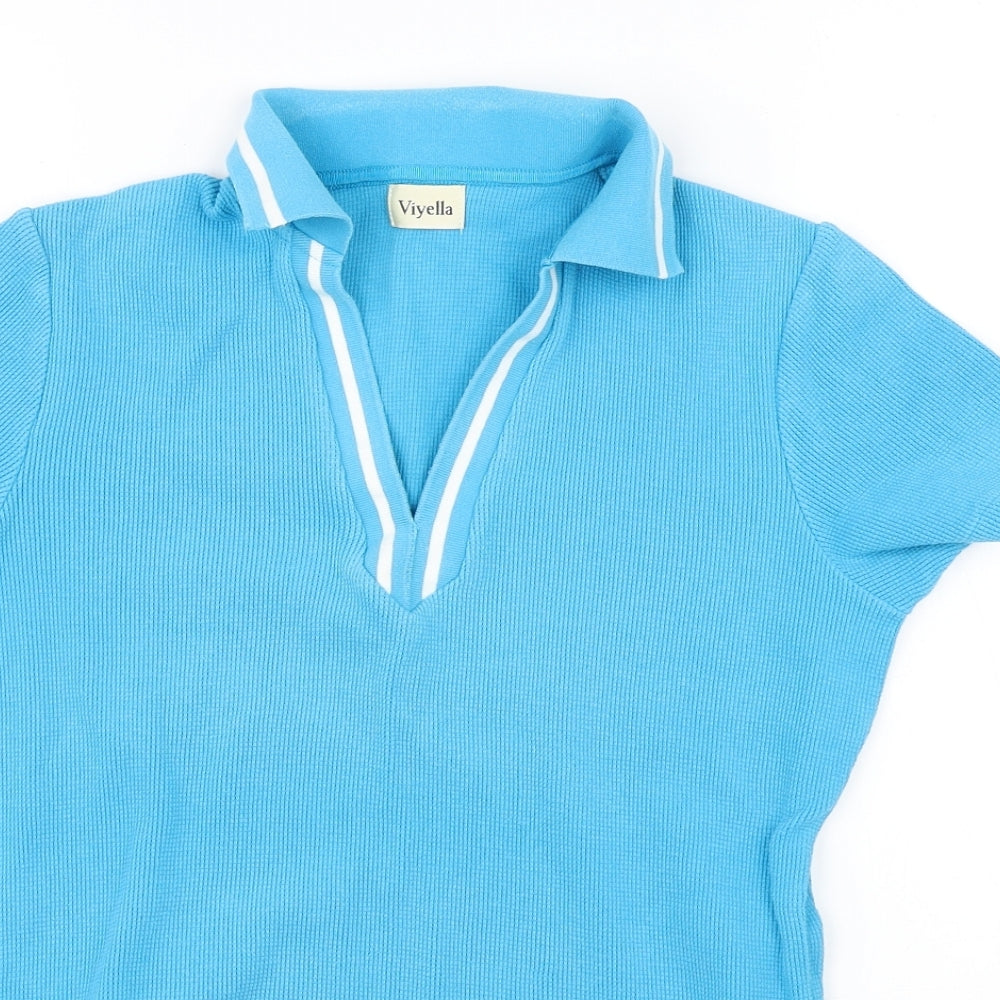 Viyella Womens Blue   Basic Polo Size S