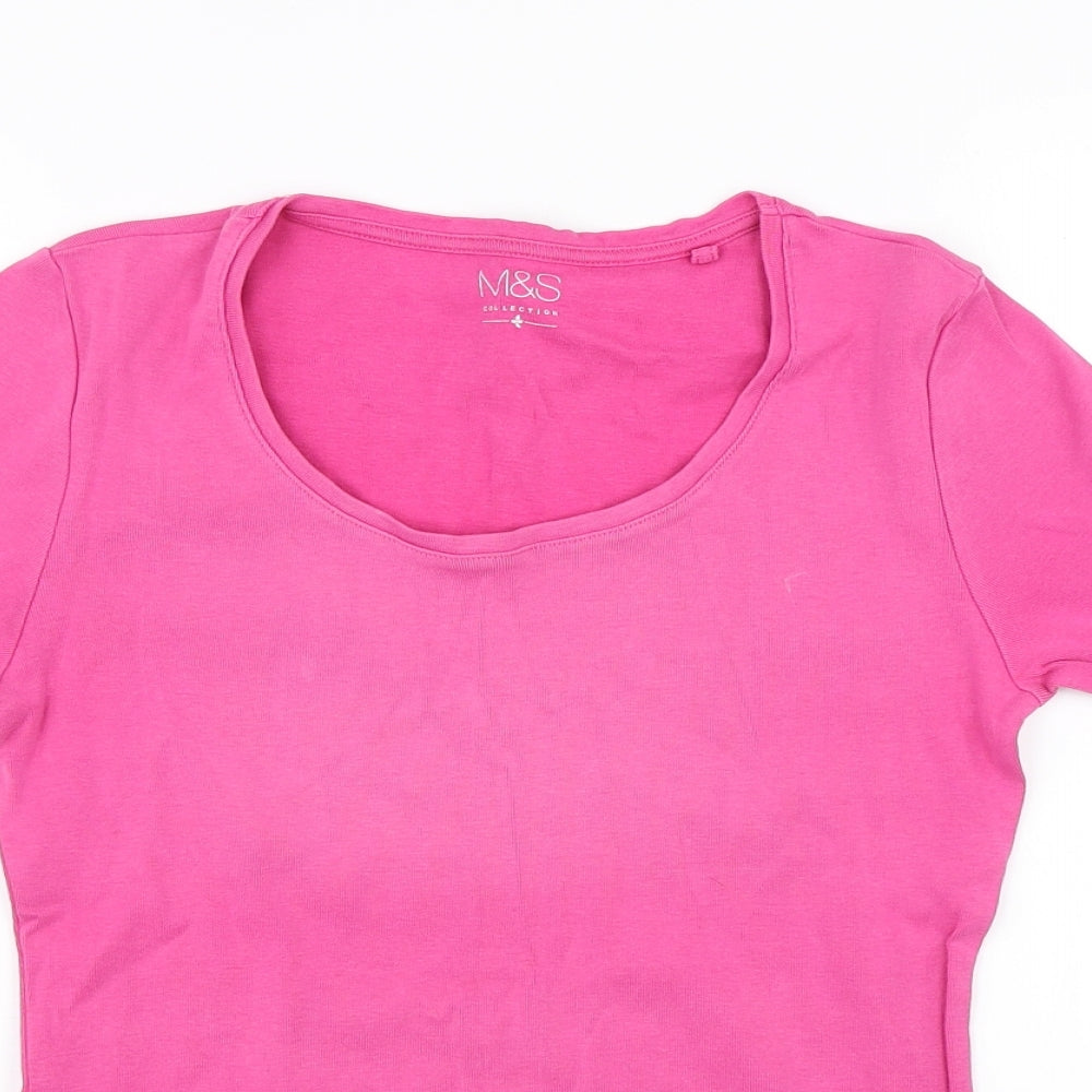 Marks and Spencer Womens Pink   Basic T-Shirt Size 10