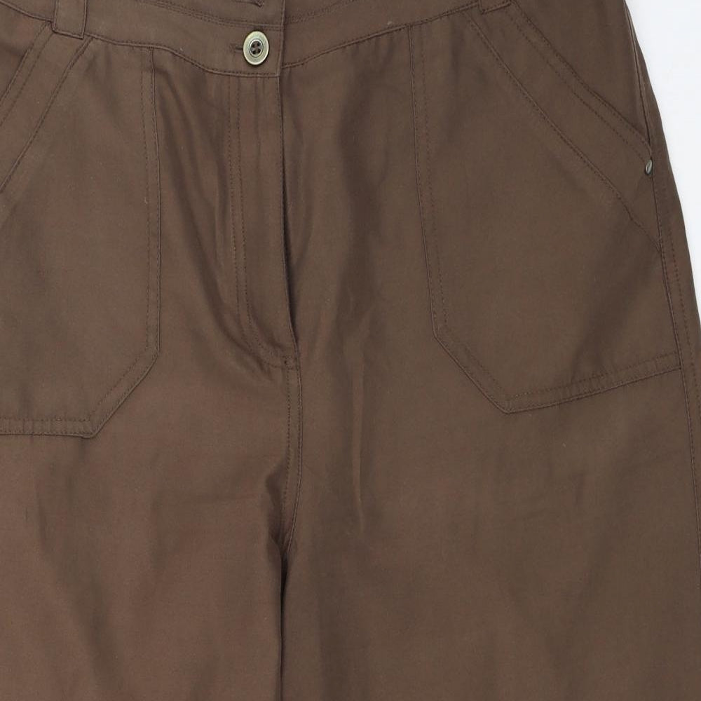 BHS Womens Brown   Cropped Trousers Size 16 L20 in