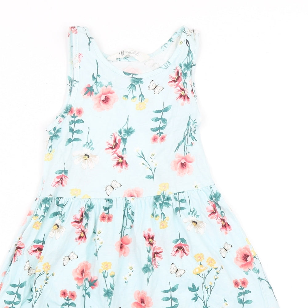 H&M Girls Multicoloured Floral  Tank Dress  Size 5-6 Years