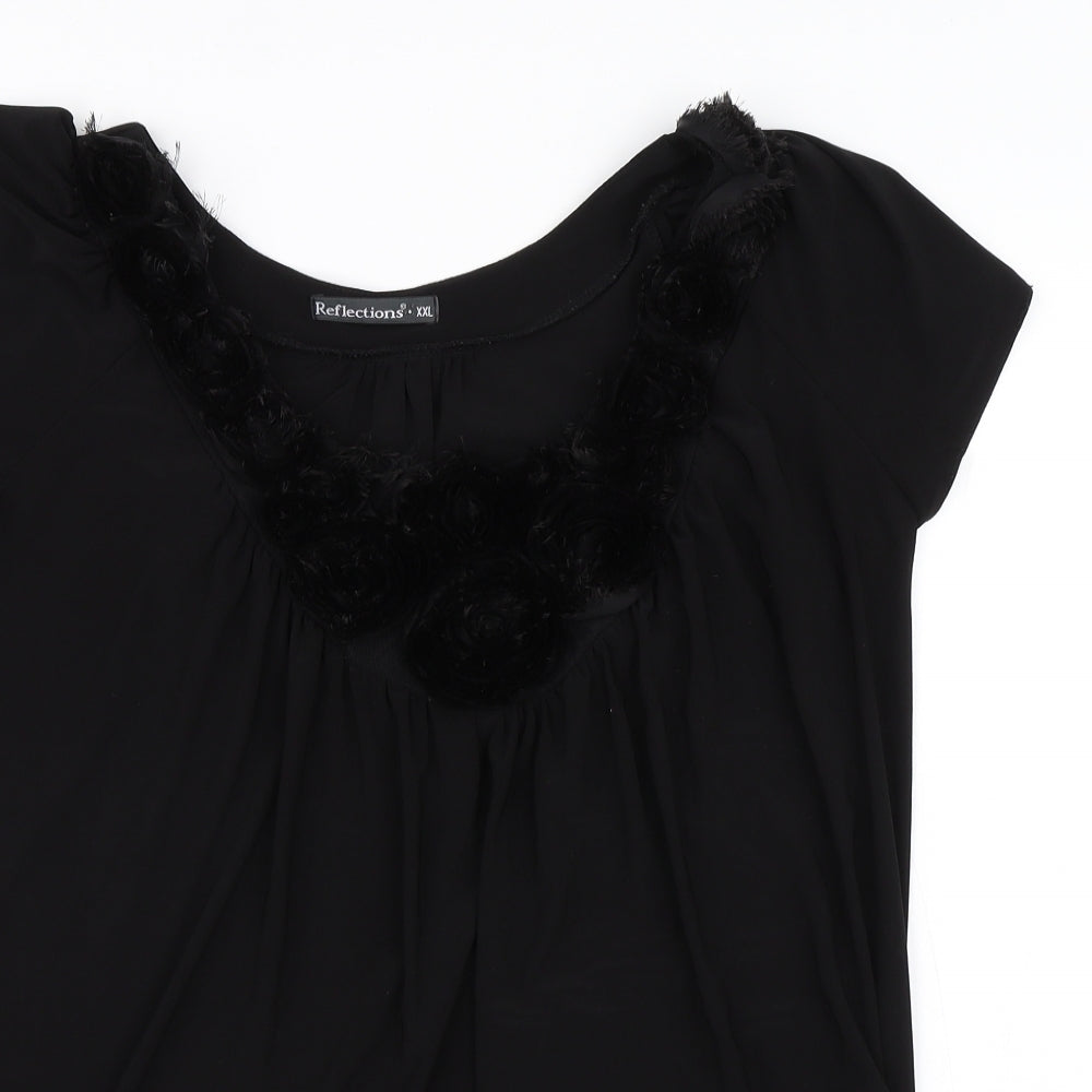 Reflections Womens Black   Basic Blouse Size 2XL