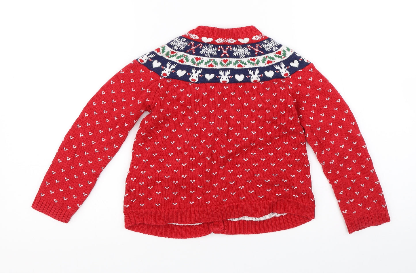 TU Girls Red   Cardigan Jumper Size 3-4 Years