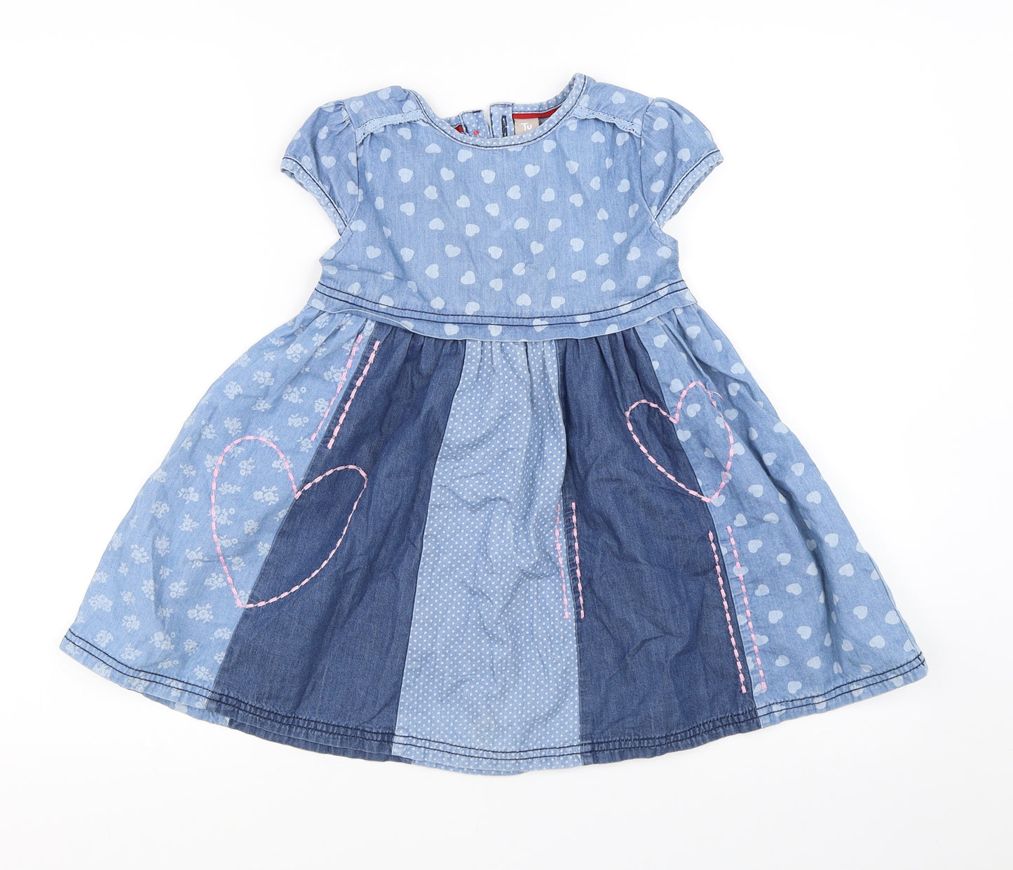TU Girls Blue   T-Shirt Dress  Size 3-4 Years