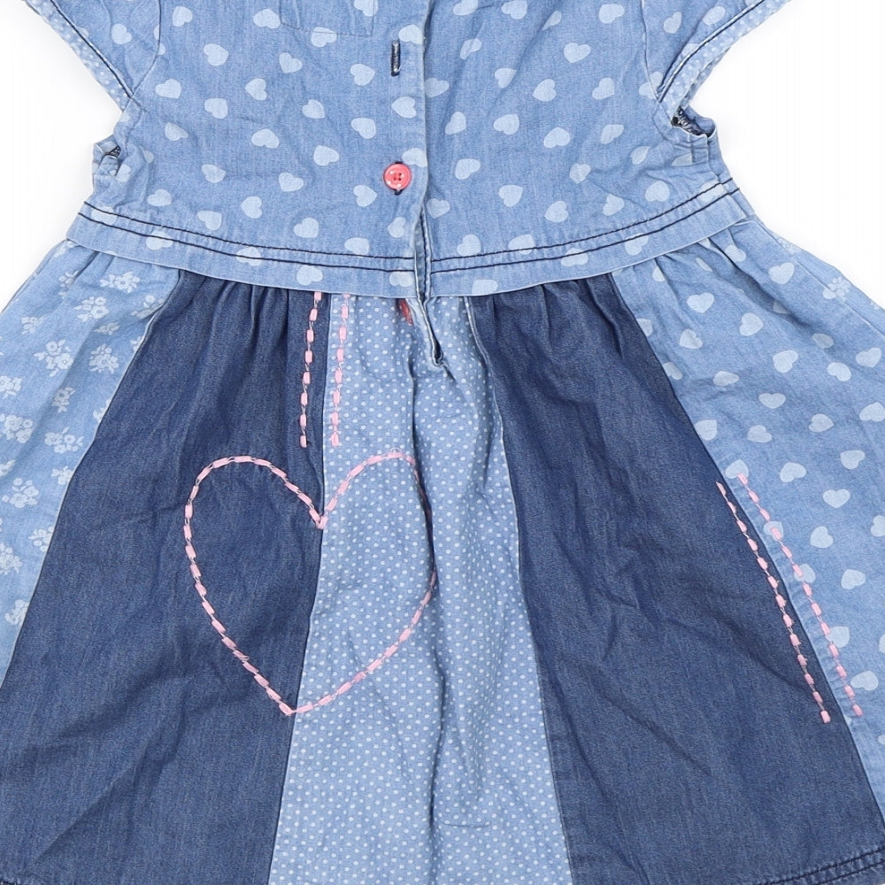 TU Girls Blue   T-Shirt Dress  Size 3-4 Years
