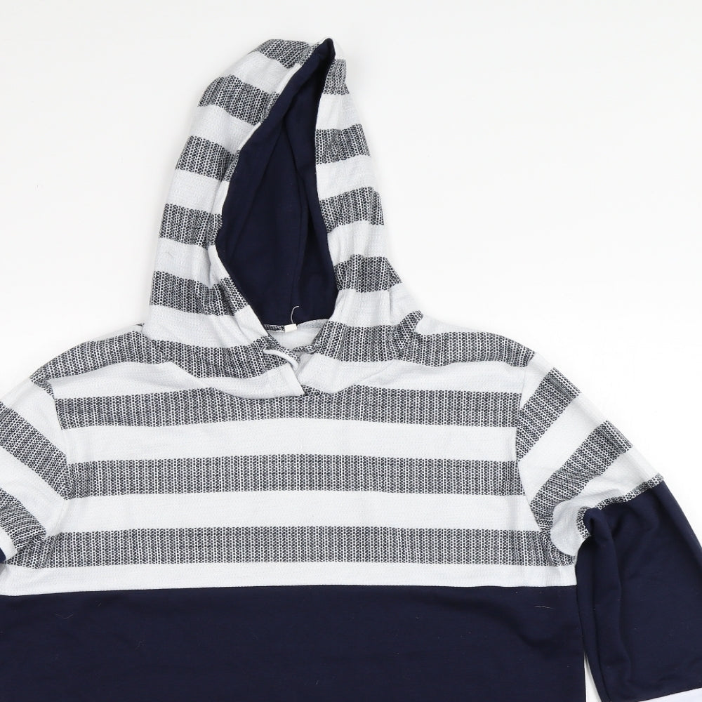 Preworn Mens Multicoloured Striped  Pullover Hoodie Size M