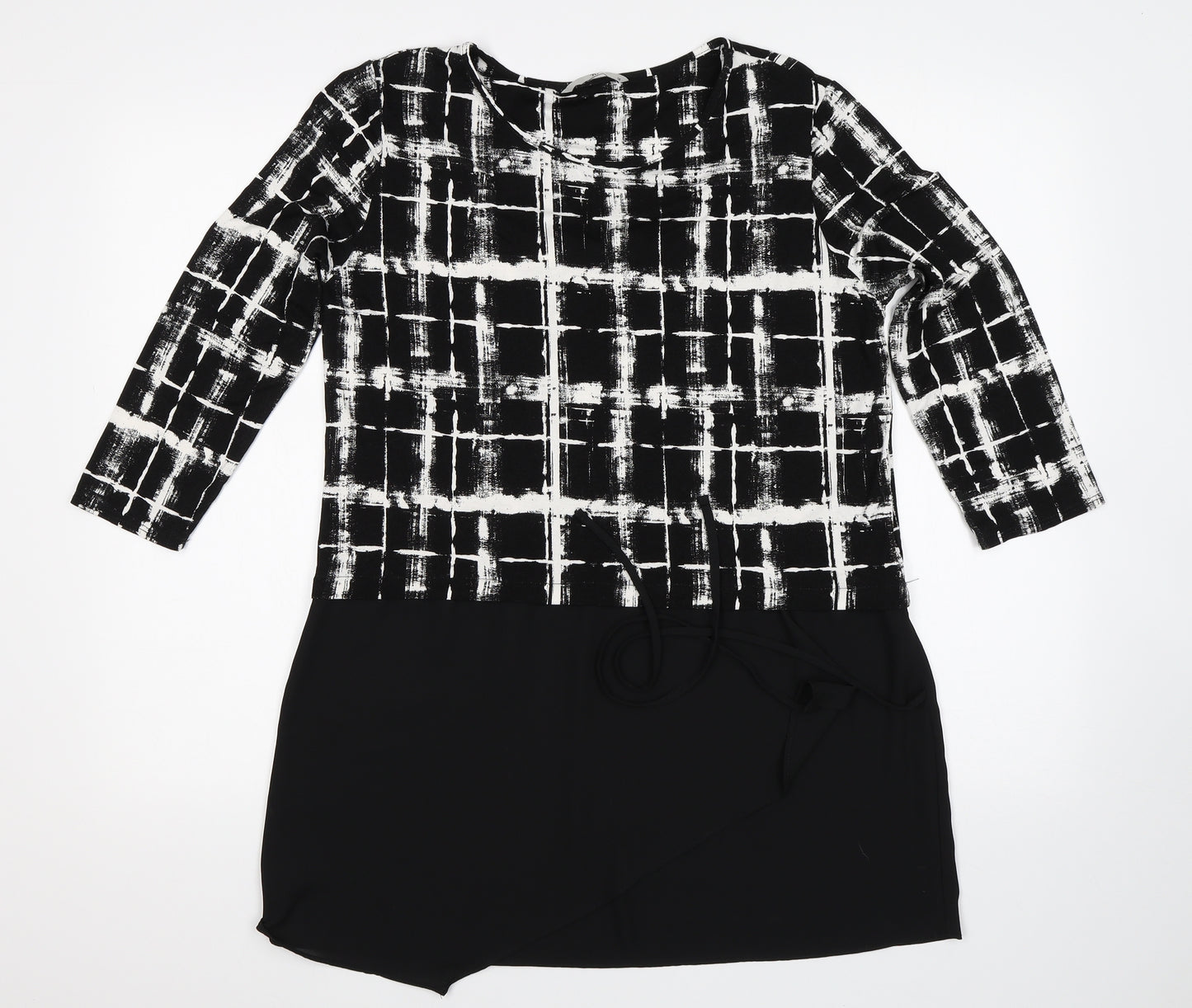 TU Womens Black Check  Basic Blouse Size 12