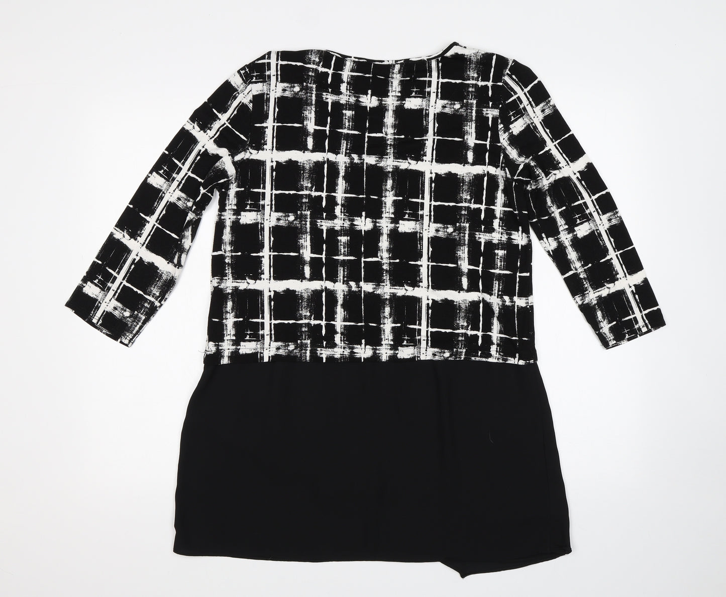 TU Womens Black Check  Basic Blouse Size 12