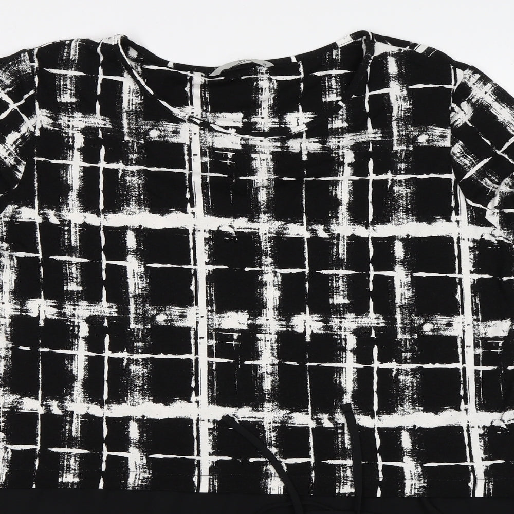 TU Womens Black Check  Basic Blouse Size 12