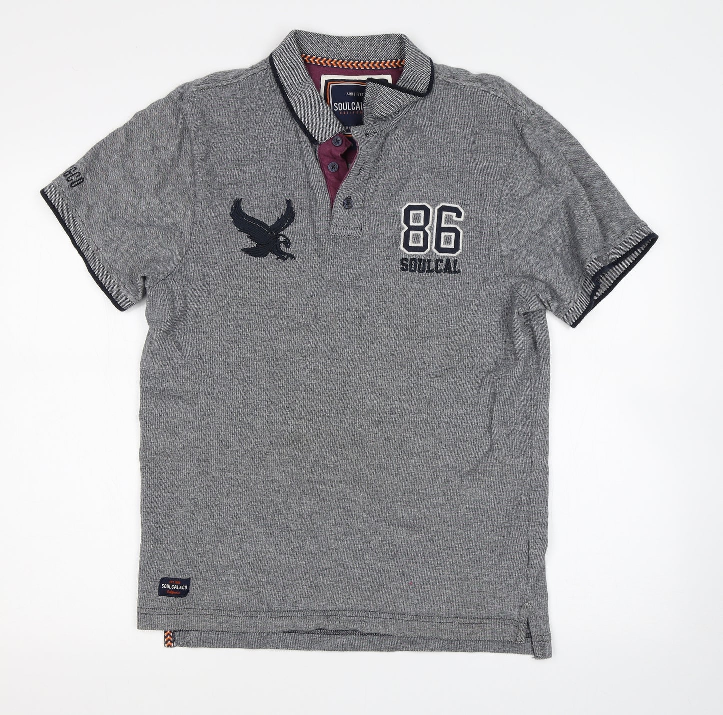 SoulCal&Co Mens Grey    Polo Size M