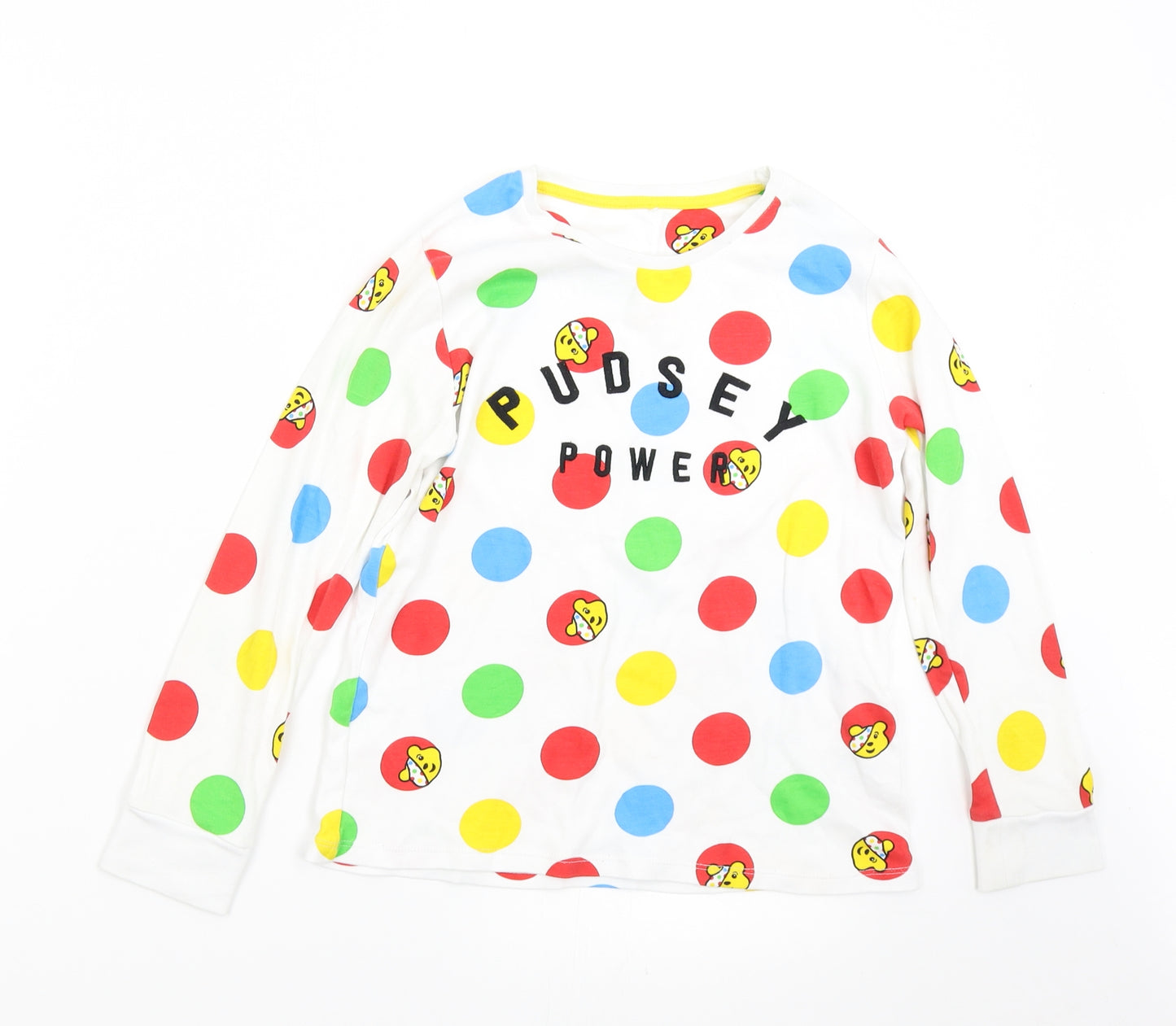 George Girls Multicoloured Polka Dot  Basic T-Shirt Size 8-9 Years  - Pudsey Power