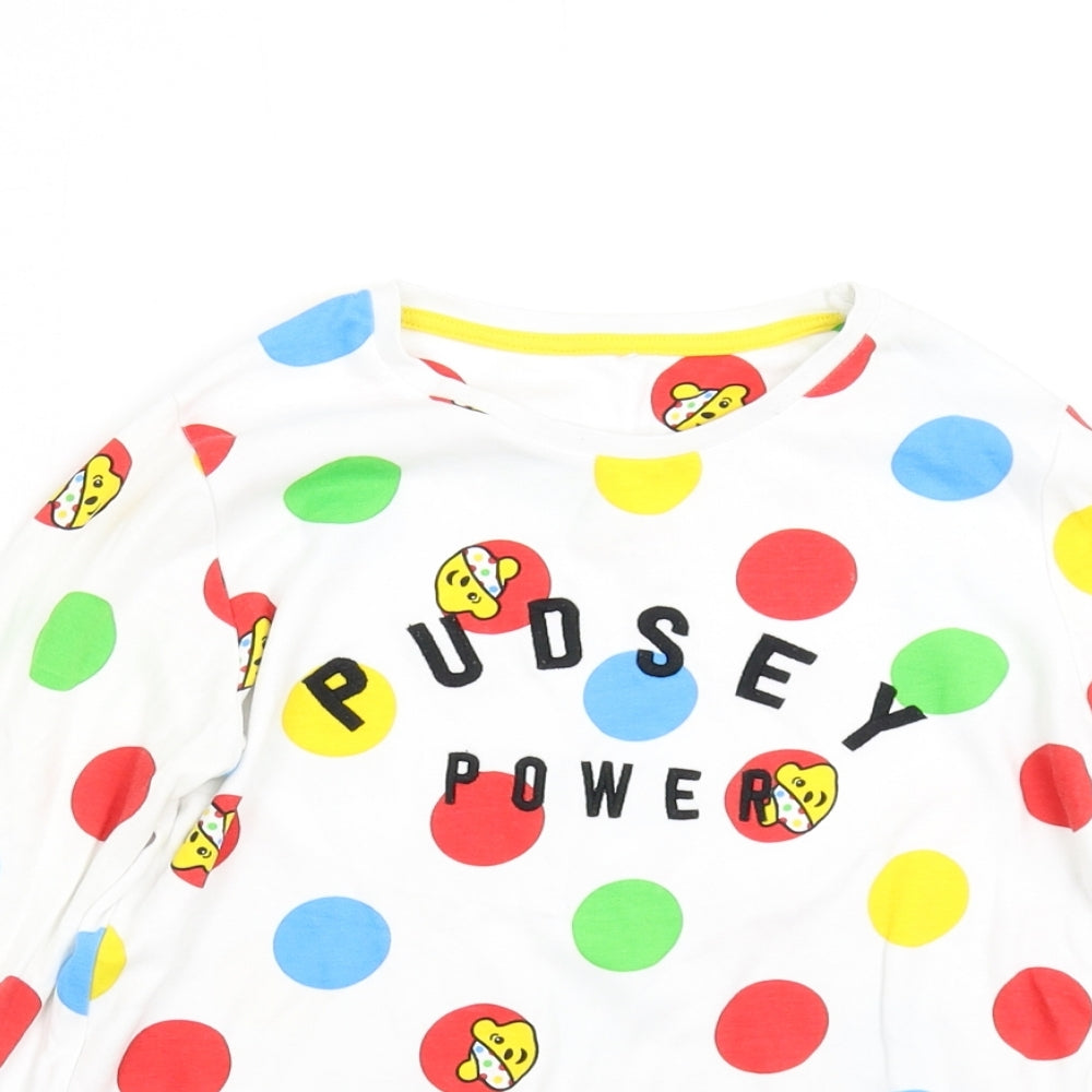 George Girls Multicoloured Polka Dot  Basic T-Shirt Size 8-9 Years  - Pudsey Power
