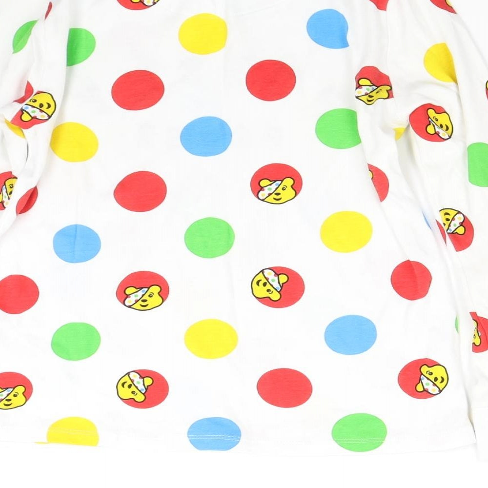George Girls Multicoloured Polka Dot  Basic T-Shirt Size 8-9 Years  - Pudsey Power