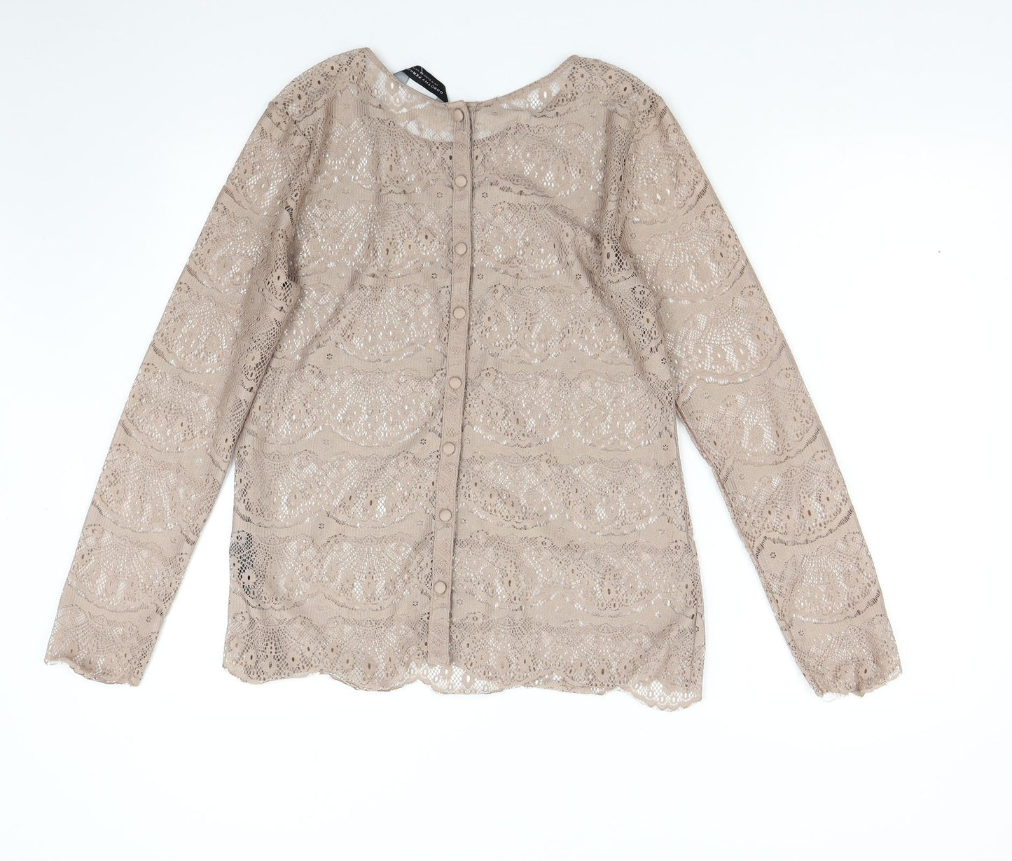 Dorothy Perkins Womens Brown  Lace Basic Blouse Size 14