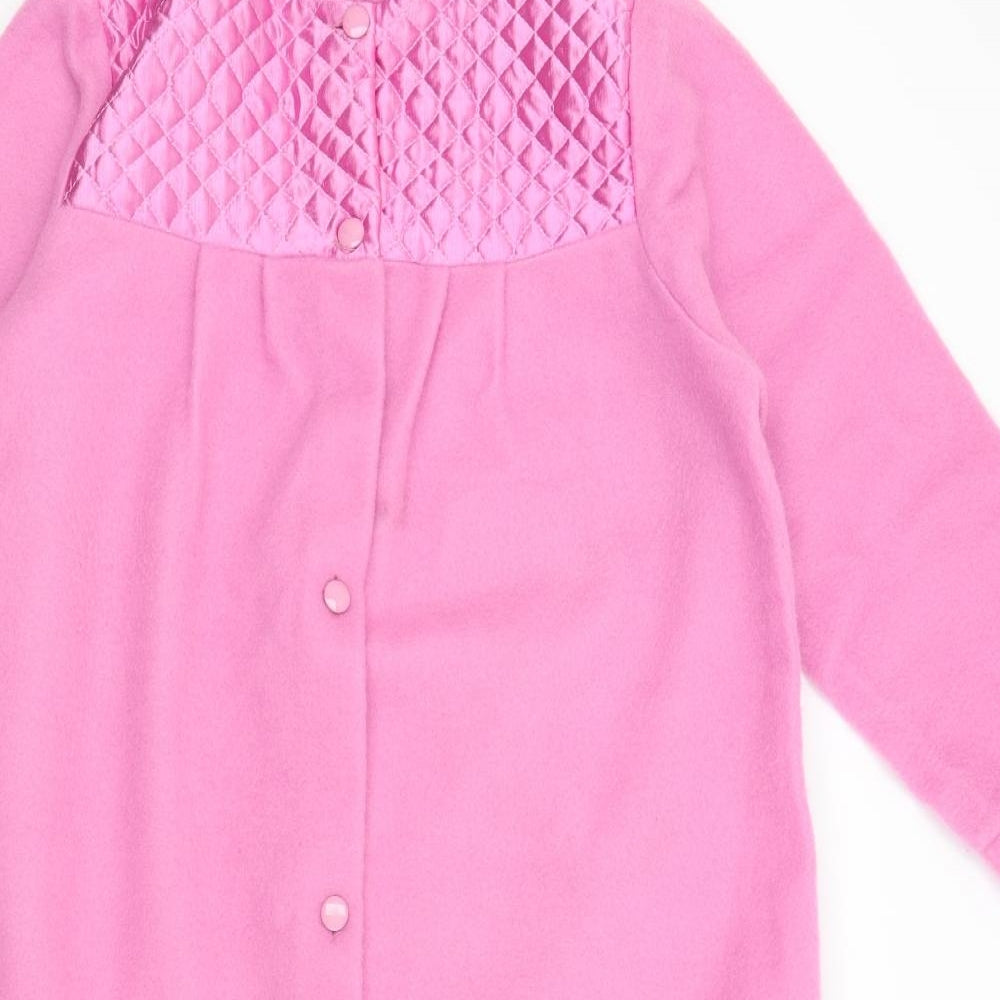 Shapely Lady Womens Pink Solid Fleece  Gown Size 16