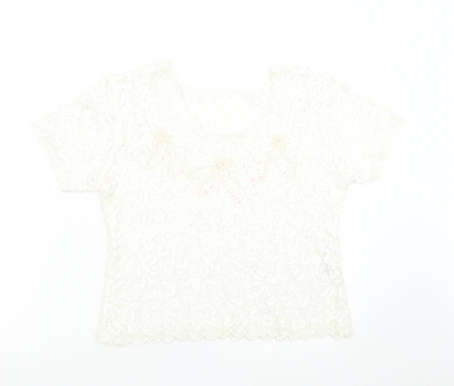 EWM Womens Ivory   Basic Blouse Size 10