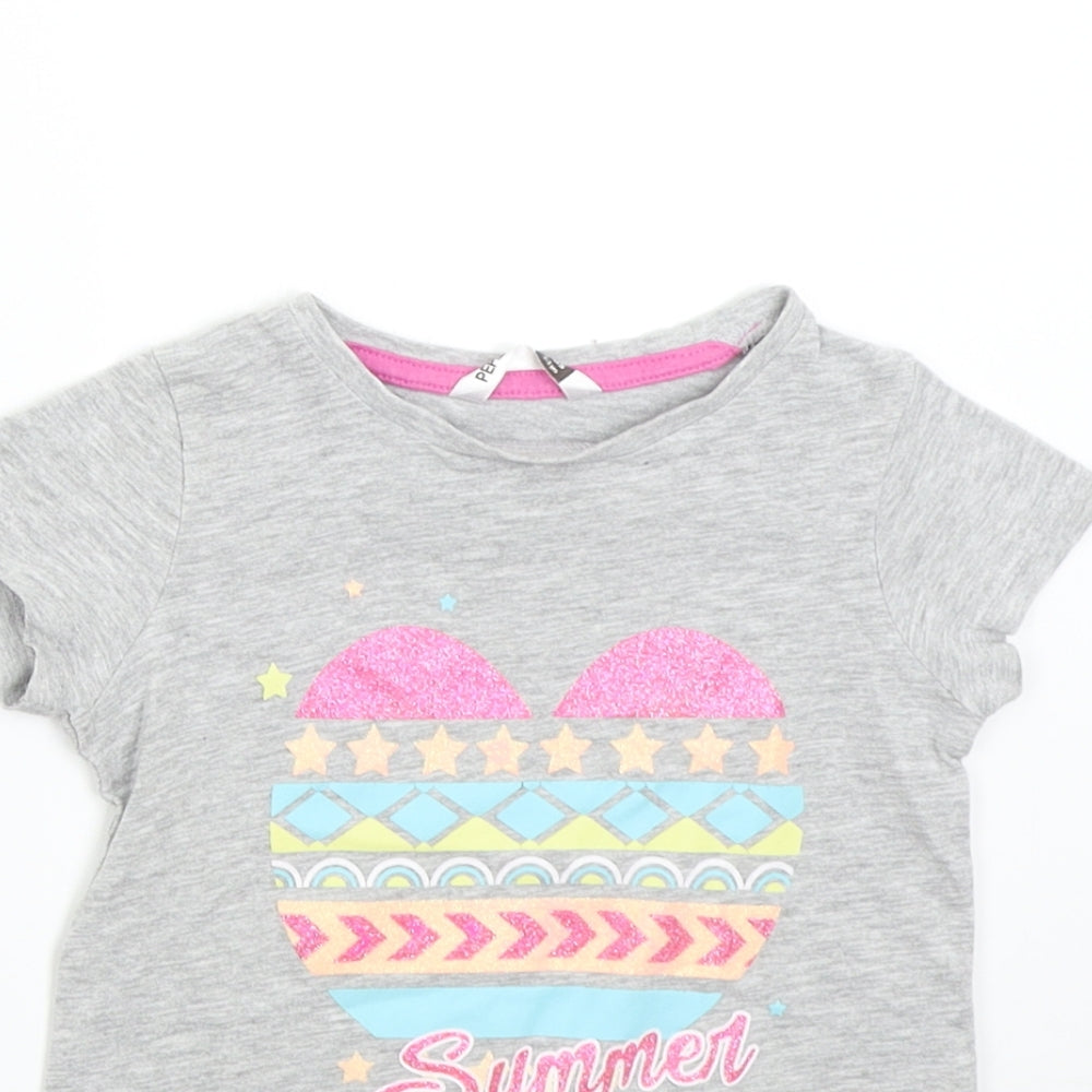 Pep&Co Boys Grey   Basic T-Shirt Size 2-3 Years  - Summer Fun