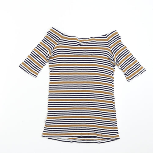 Dorothy Perkins Womens Multicoloured Striped  Basic T-Shirt Size 16