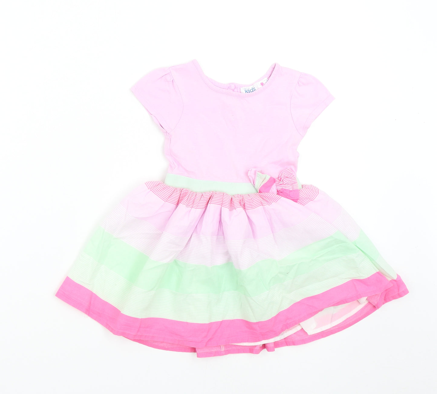 M&Co Baby Multicoloured Striped  Fit & Flare  Size 18-24 Months