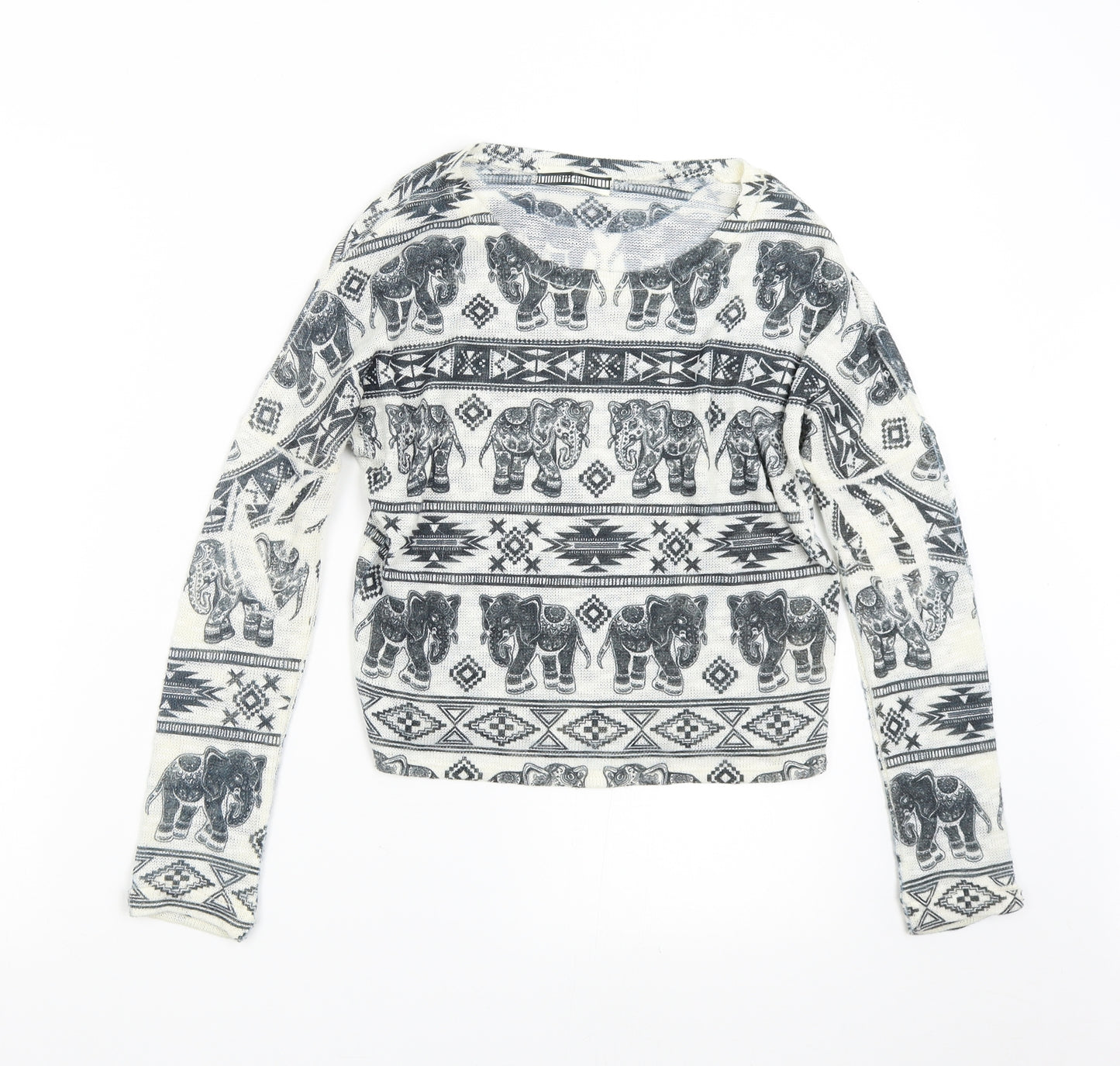 GAZE Womens Multicoloured  Knit Pullover Jumper Size S  - Elephants