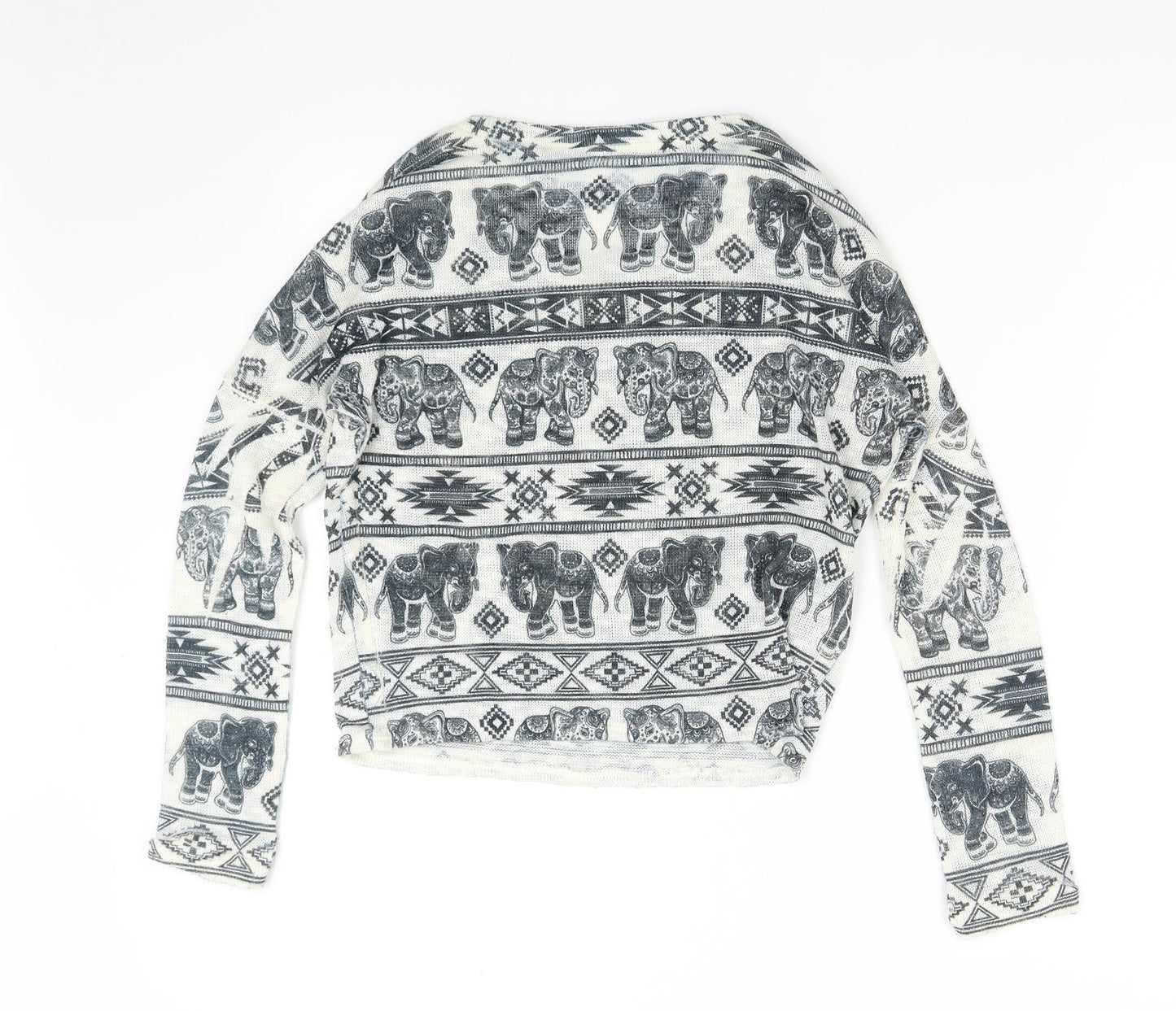 GAZE Womens Multicoloured  Knit Pullover Jumper Size S  - Elephants