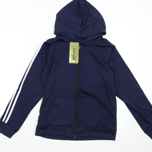 Fashion Womens Blue   Full Zip Hoodie Size S