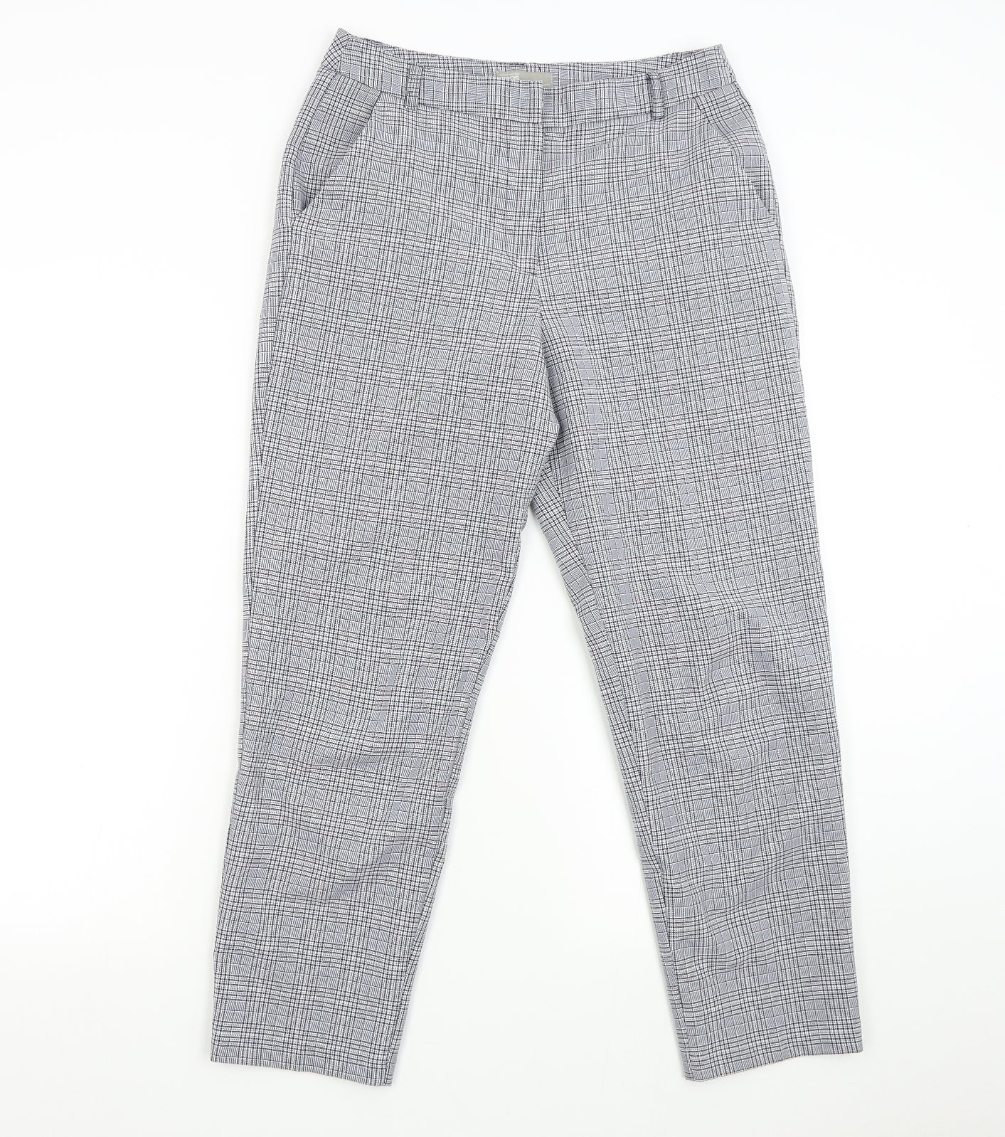 ASOS Womens Grey Check  Trousers  Size 10 L25 in