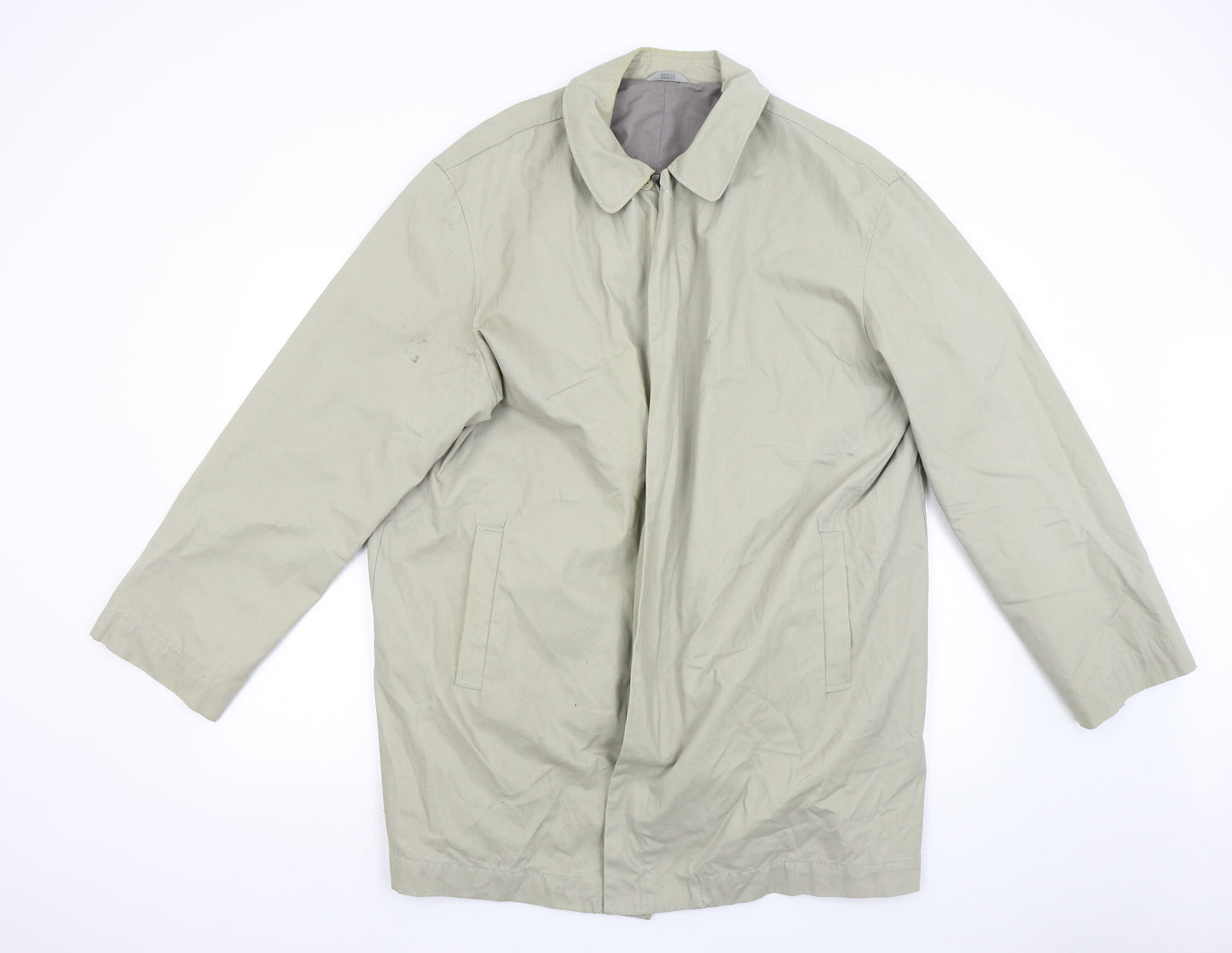 M&S Mens Beige   Overcoat Coat Size XL