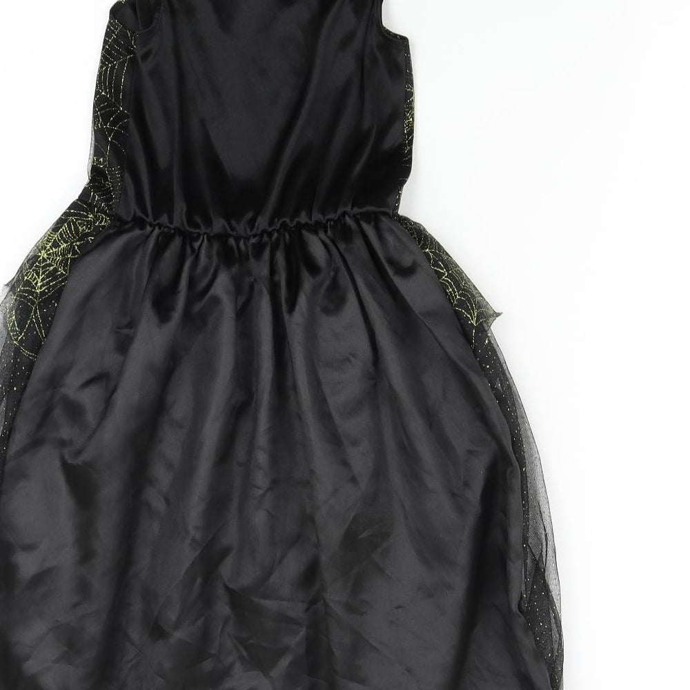 F&F Girls Black   Fit & Flare  Size 7-8 Years  - Spider Web Halloween