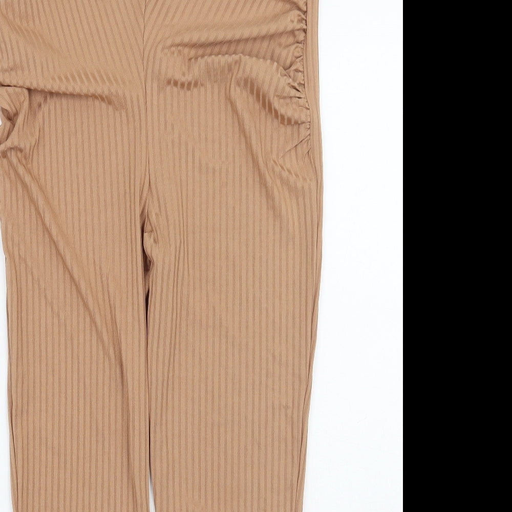 Boohoo Womens Brown   Capri Leggings Size 14 L26 in