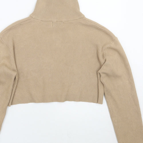 PRETTYLITTLETHING Womens Beige   Pullover Jumper Size S