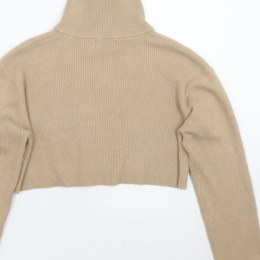 PRETTYLITTLETHING Womens Beige   Pullover Jumper Size S