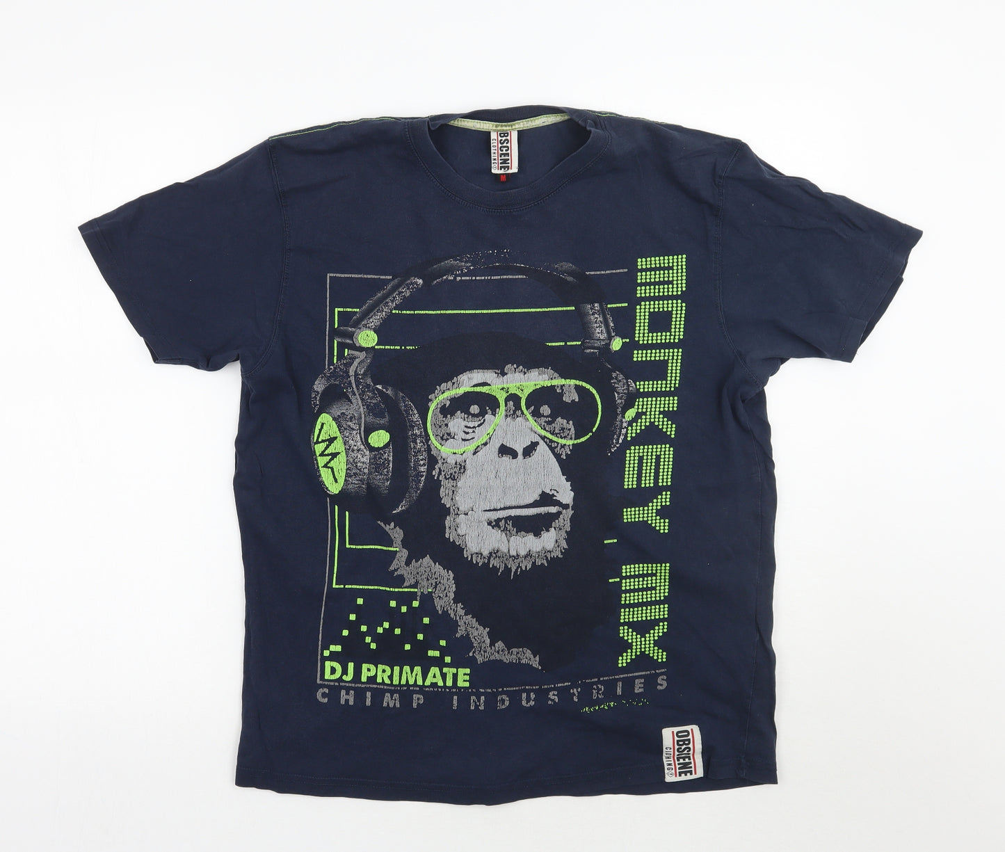 Obscene Clothing Mens Blue    T-Shirt Size M