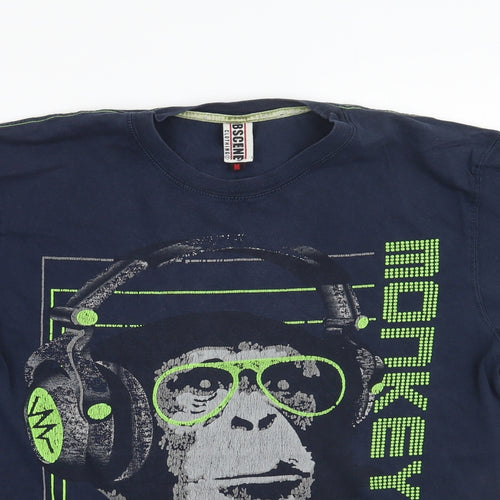 Obscene Clothing Mens Blue    T-Shirt Size M