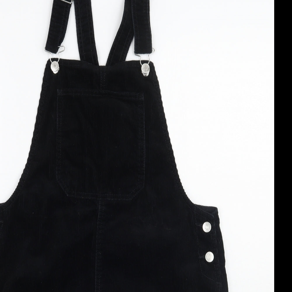 F&F Womens Black   Pinafore/Dungaree Dress  Size 14