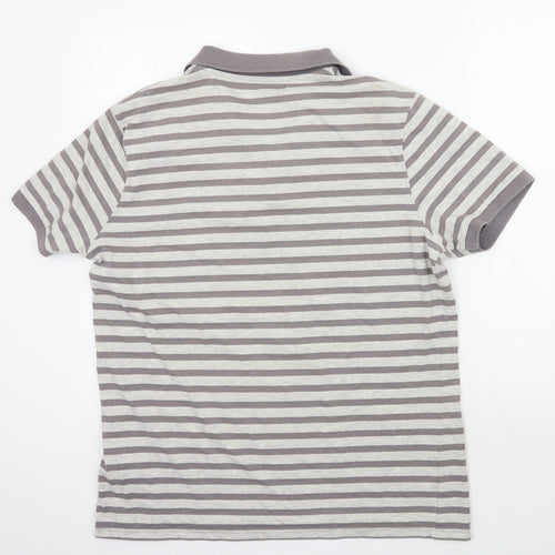 Cedar Wood State Mens Grey Striped   Polo Size XL