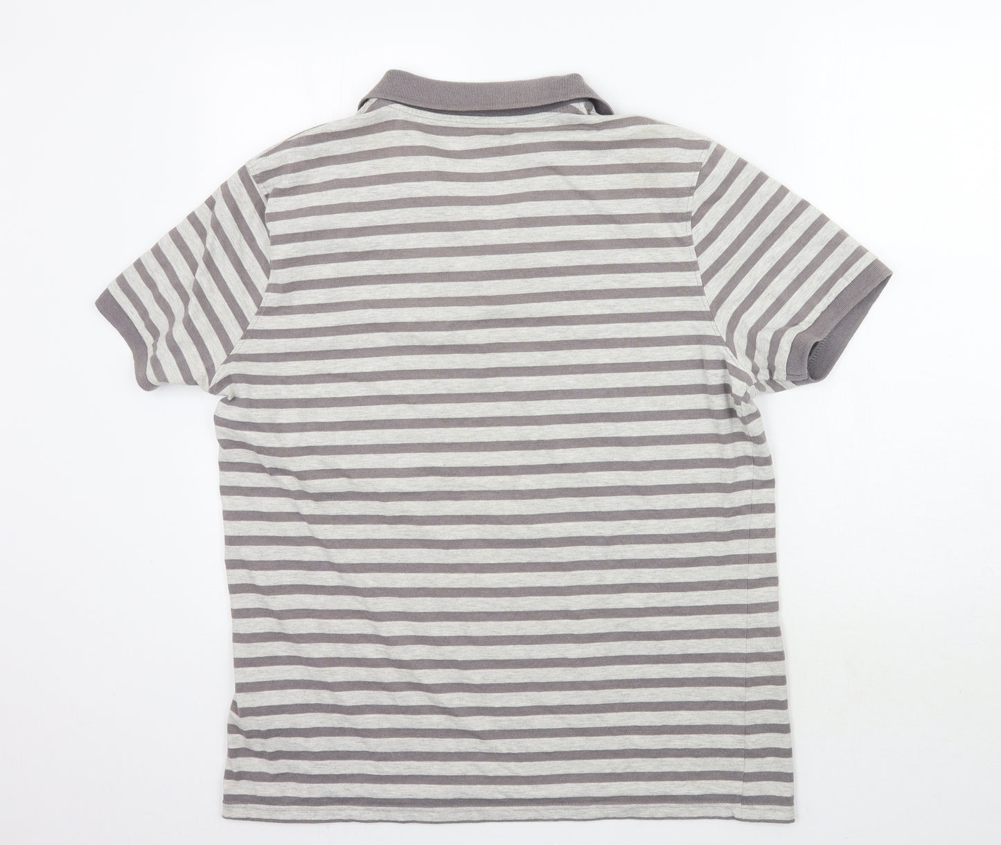 Cedar Wood State Mens Grey Striped   Polo Size XL