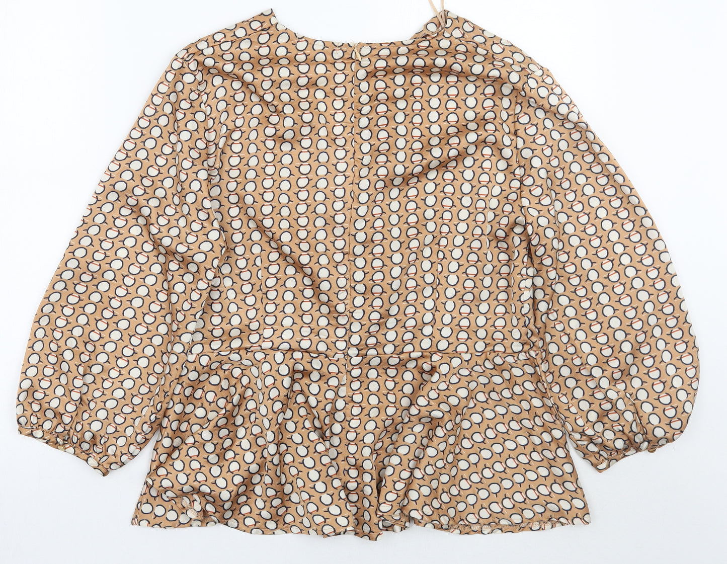 Quiz Womens Brown Geometric  Basic Blouse Size 18