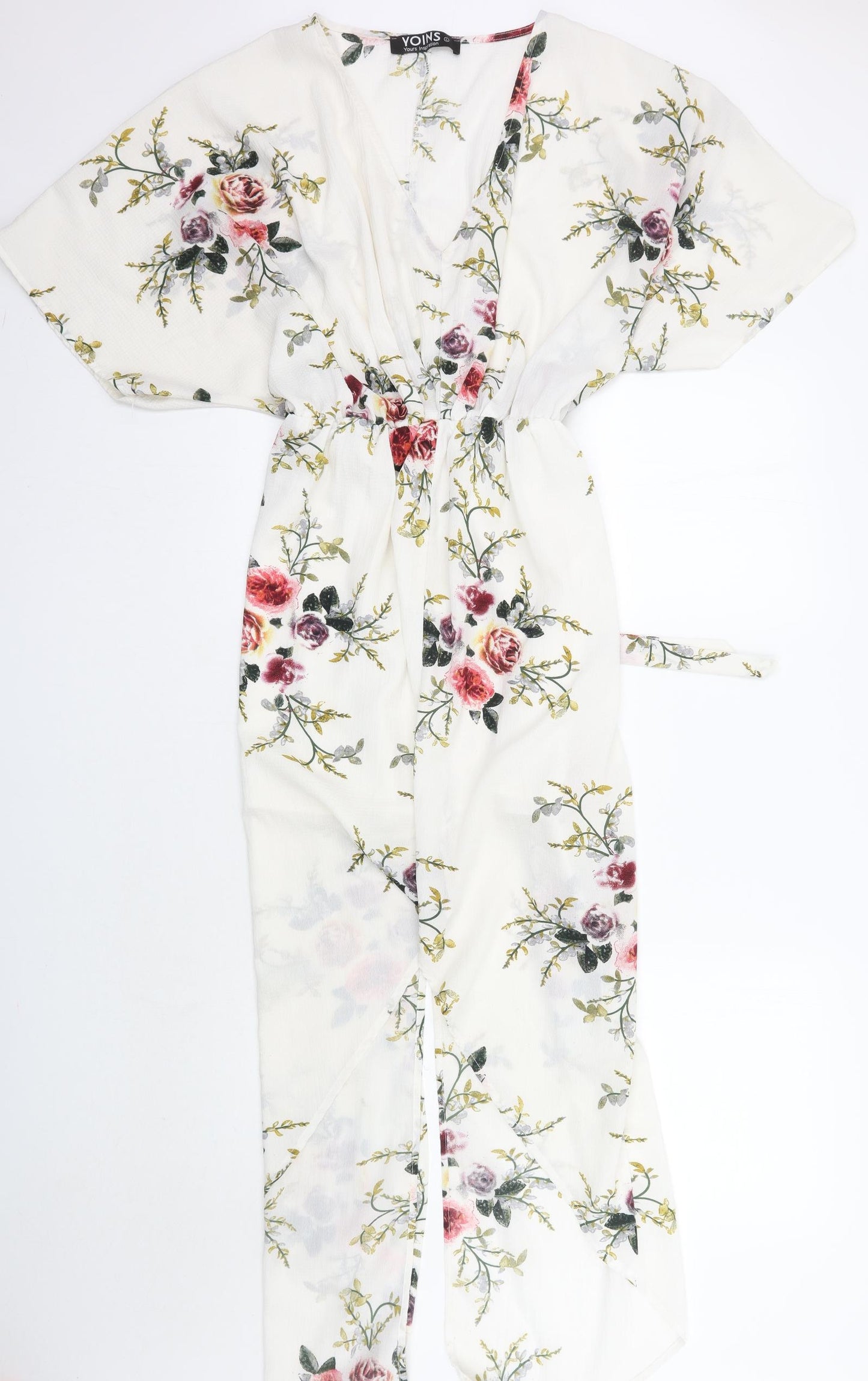 Yoins Womens White Floral  A-Line  Size L