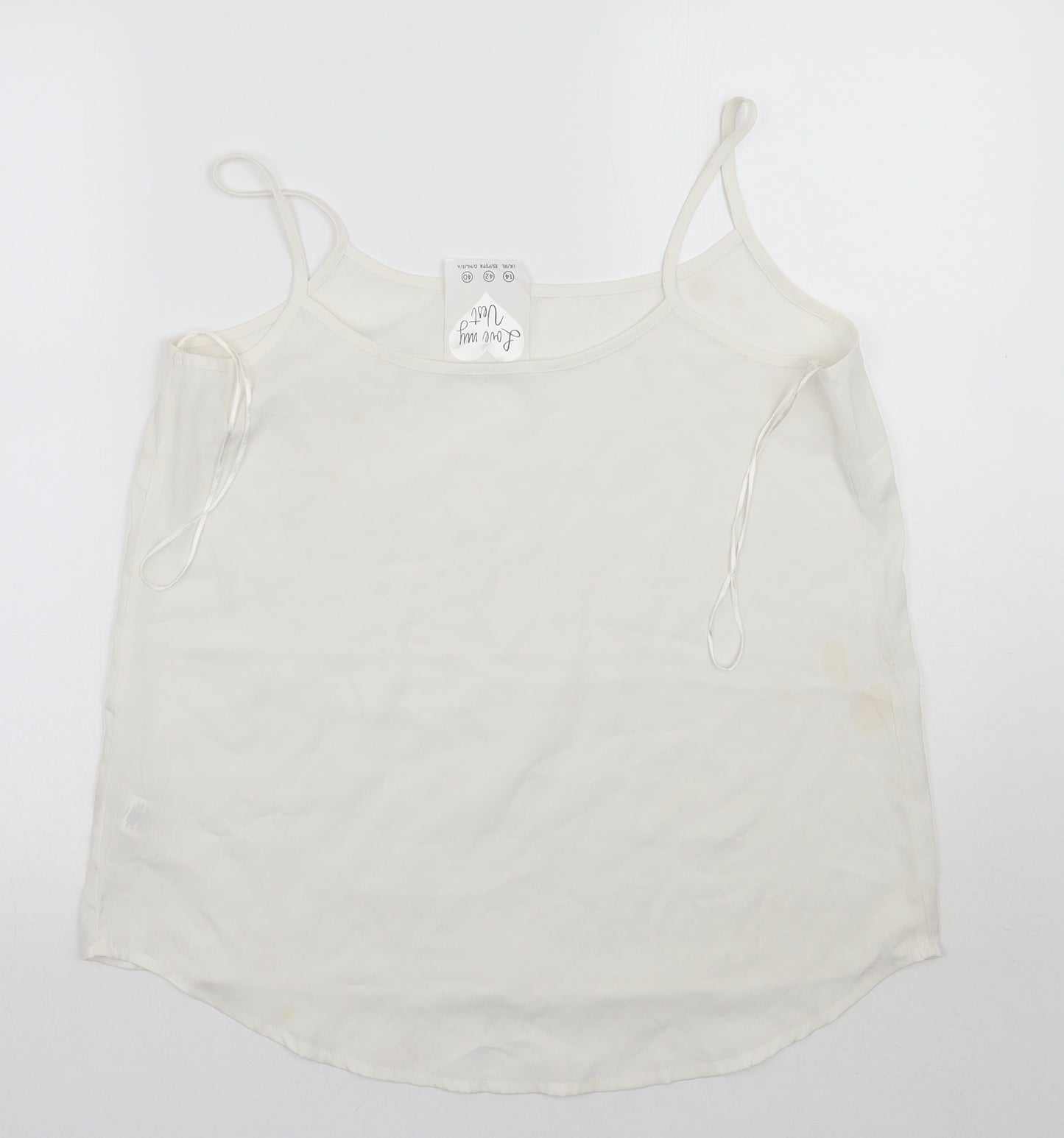 Primark Womens White   Basic Tank Size 14