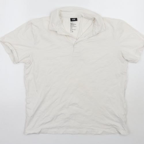 H&M Mens White    T-Shirt Size L