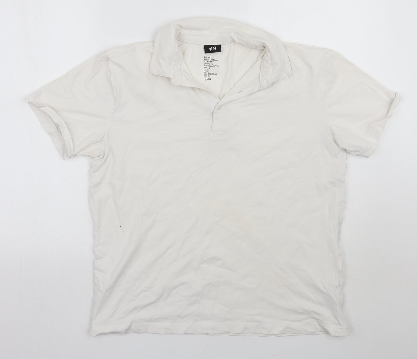 H&M Mens White    T-Shirt Size L
