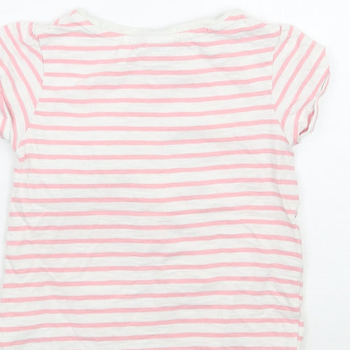 NEXT Girls White Striped  Basic T-Shirt Size 6 Years  - Disney